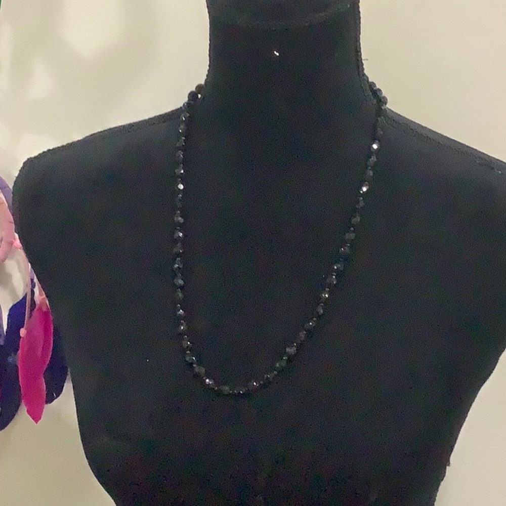 Black Beaded Statement Necklace